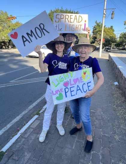 Members of LCUUF Standing on the Side of Love, Light, and Peace.